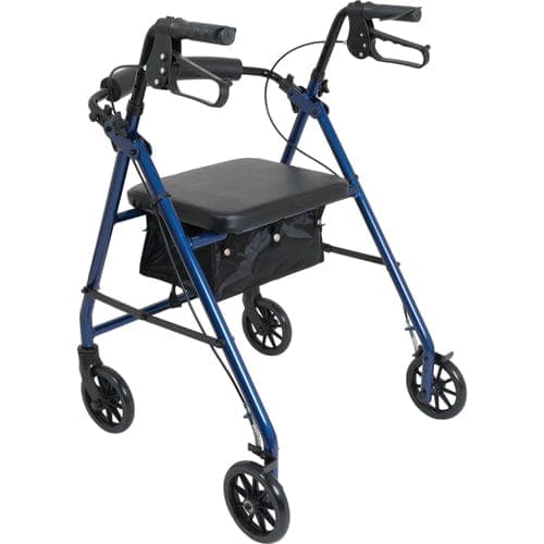 Complete Medical Mobility Products Compass Health Aluminum Rollator w/Loop Brake Blue  4-Wheel