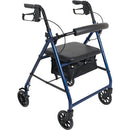 Complete Medical Mobility Products Compass Health Aluminum Rollator w/Loop Brake Blue  4-Wheel