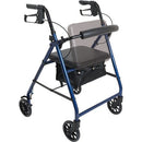Complete Medical Mobility Products Compass Health Aluminum Rollator w/Loop Brake Blue  4-Wheel