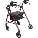 Complete Medical Mobility Products Compass Health Aluminum Rollator w/Loop Brake Burgundy  4-Wheel