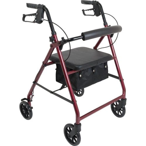Complete Medical Mobility Products Compass Health Aluminum Rollator w/Loop Brake Burgundy  4-Wheel
