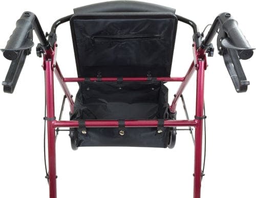 Complete Medical Mobility Products Compass Health Aluminum Rollator w/Loop Brake Burgundy  4-Wheel