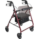 Complete Medical Mobility Products Compass Health Aluminum Rollator w/Loop Brake Burgundy  4-Wheel