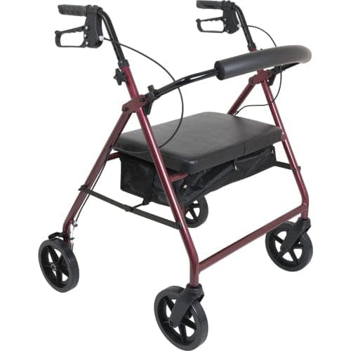 Complete Medical Mobility Products Compass Health Bariatric Rollator w/ 8 wheels Burgundy