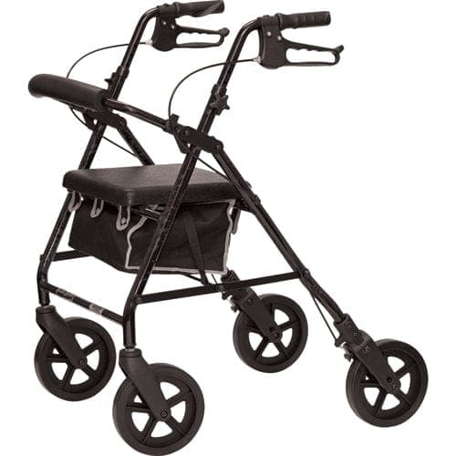 Complete Medical Mobility Products Compass Health Deluxe Aluminum Rollator  Black  8  Wheels