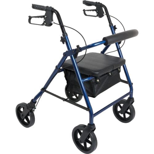 Complete Medical Mobility Products Compass Health Deluxe Aluminum Rollator  Blue 8  Wheels