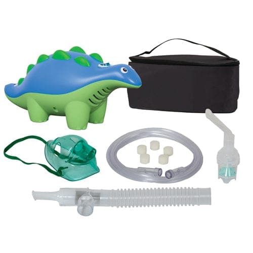 Complete Medical Respiratory Care Compass Health Dinosaur Nebulizer w/Disp Neb  TRU Neb  & Carry Bag