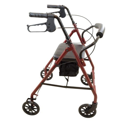 Complete Medical Mobility Products Compass Health Rollator  Steel  6  Wheels Burgundy  300 lb. Weight Cap