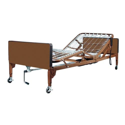 Complete Medical Beds & Accessories Compass Health Semi Electric Bed Pkg w/Full Rails & Fibercore Mattress