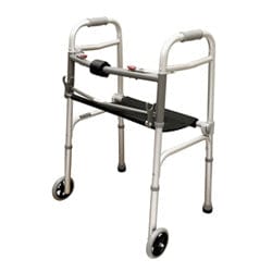 Complete Medical Mobility Products Compass Health Walker w/Seat Adult  2-Button & 5  Wheels  Roscoe