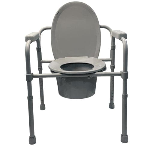 Complete Medical Commodes Complete Medical Convienient Commode Folding Steel Commode - Elongated Cs/3