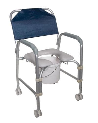 Complete Medical Commodes Drive Medical Aluminum Shower Chair/Commode with Casters  Knockdown