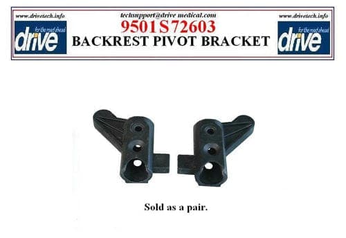 Complete Medical Orthopedic Care Drive Medical Back Rest Pivot Bracket (pair) for Rollator