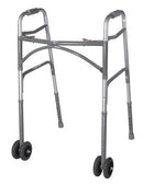 Complete Medical Mobility Products Drive Medical Bariatric Adult Folding Walker w/Wheels  Double Button