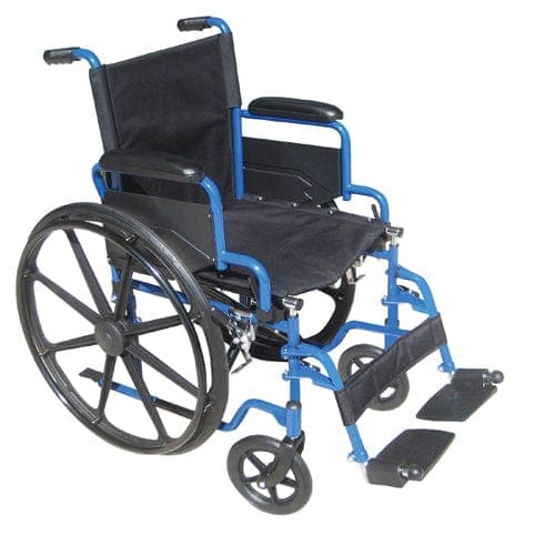 Complete Medical Wheelchairs & Accessories Drive Medical Blue Streak 16  Single Axle WC w/Flip-Back Desk Arms & ELR