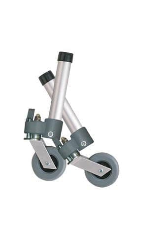Complete Medical Mobility Products Drive Medical Comb. Swivel/Fixed Wheels 3  w/Lock and Rear Glides (pr)