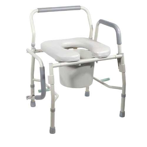 Complete Medical Commodes Drive Medical Commode Drop-Arm KD w/Padded Open-Front Seat  Tool-Free