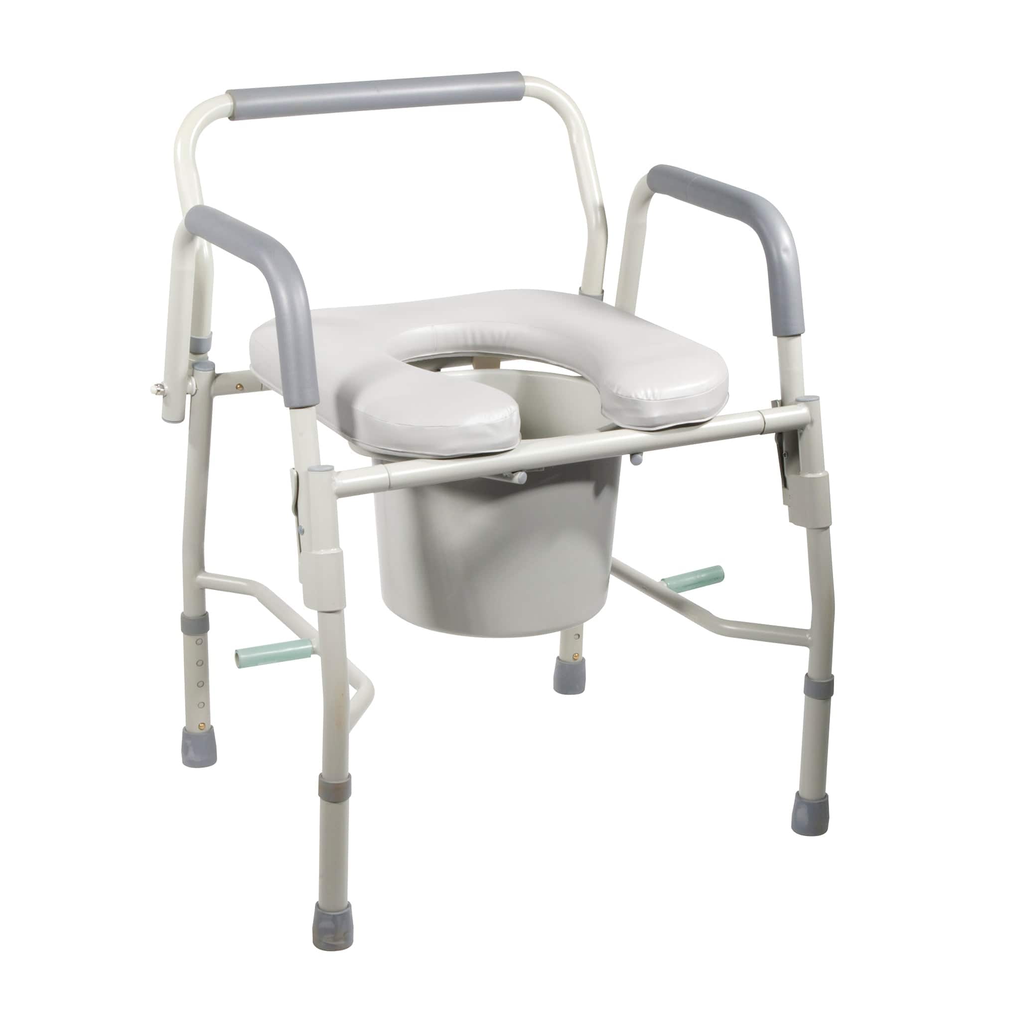 Complete Medical Commodes Drive Medical Commode Drop-Arm KD w/Padded Open-Front Seat  Tool-Free