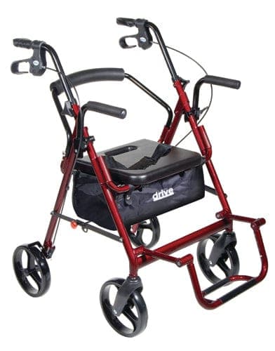 Complete Medical Mobility Products Drive Medical Duet Rollator/Transport Chair Burgundy