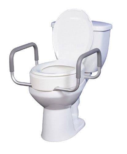 Complete Medical Bath Care Drive Medical Elevated Toilet Seat w/Arms For Elongated Toilets T/F