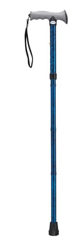 Complete Medical Mobility Products Drive Medical Folding Cane Alum w/Gel Grip Blue Crackle