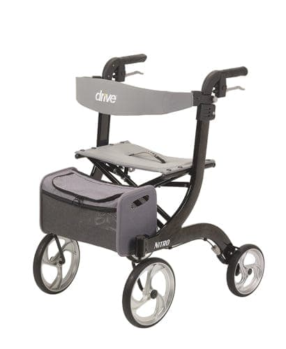 Complete Medical Mobility Products Drive Medical Nitro Rollator  Black with 10  Casters