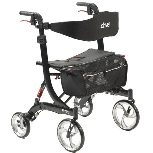 Complete Medical Mobility Products Drive Medical Nitro Rollator  HD  Black Bariatric Black