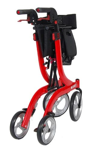 Complete Medical Mobility Products Drive Medical Nitro Rollator  Red with 10  Casters