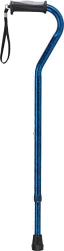 Complete Medical Mobility Products Drive Medical Offset Cane Alum w/Gel Grip Blue Crackle