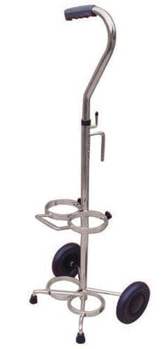 Complete Medical Respiratory Care Drive Medical Oxygen Cylinder Cart-Dual Tank For D/E Cylinders