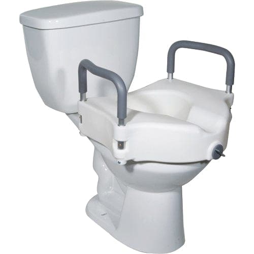 Complete Medical Bath Care Drive Medical Raised Toilet Seat w/ Lock & Padded Removable Arms Retail