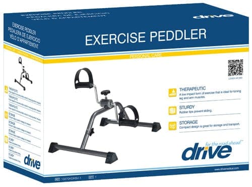 Complete Medical Exercise & Physical Therapy Drive Medical Resistive Pedal Exerciser Silver Vein  Knocked-Down