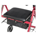 Complete Medical Mobility Products Drive Medical Rollator 4-Wheel with Pouch & Padded Seat  Red - Drive