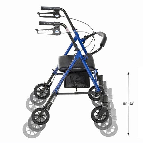 Complete Medical Mobility Products Drive Medical Rollator Aluminum w/Adj. Seat Height  Blue