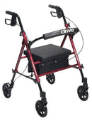 Complete Medical Mobility Products Drive Medical Rollator Aluminum w/Adj. Seat Height  Red