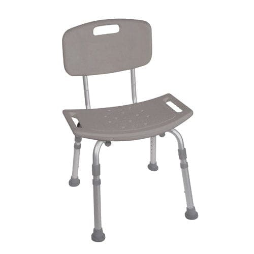 Complete Medical Bath Care Drive Medical Shower Safety Bench W/Back - KD  Tool-Free Assembly Grey