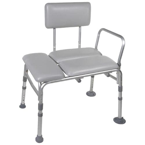 Complete Medical Bath Care Drive Medical Transfer Bench Padded KD  Gray
