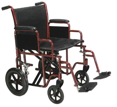 Complete Medical Wheelchairs & Accessories Drive Medical Transport Wheelchair Bariatric 22  Wide Red