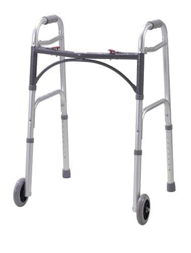 Complete Medical Mobility Products Drive Medical Walker Folding 2-Button Adult Alum w/5  Wheels  (Drive)