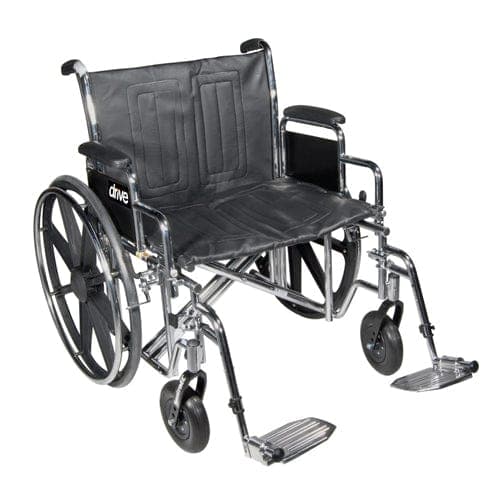 Complete Medical Mobility Products Drive Medical Wheelchair Std Dual-Axle 24  w/Rem Full Arms & Elev Legrest