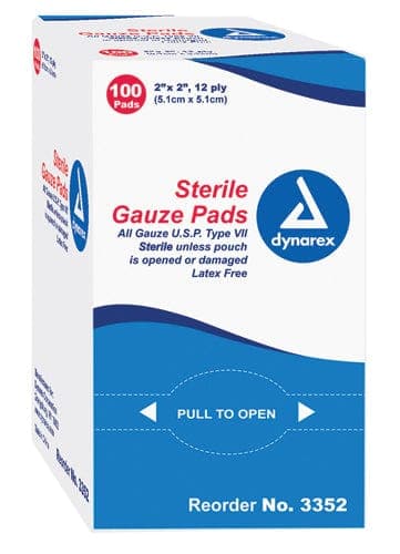 Complete Medical Wound Care Dynarex Corporation Gauze Sponges Ster-1's 3 x3  12ply Bx/100