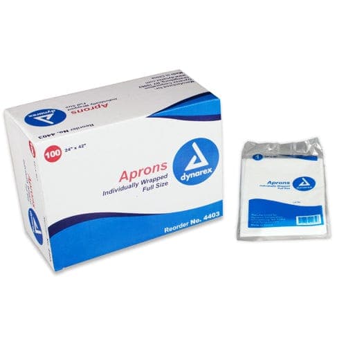 Complete Medical Physician Supplies Dynarex Corporation Polyethylene Aprons 24  x 42  Box/ 100