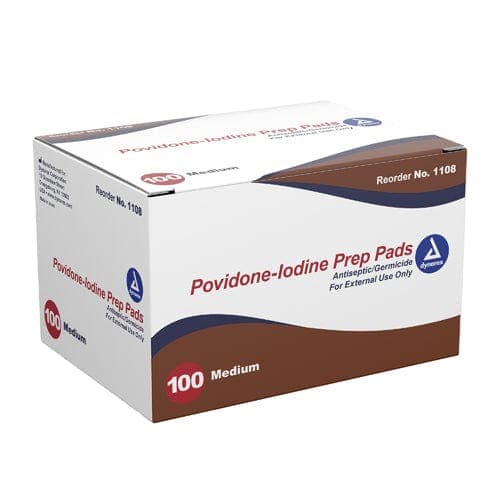 Complete Medical Physician Supplies Dynarex Corporation Povidone Iodine Prep Pads Bx/100