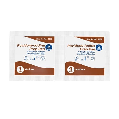 Complete Medical Physician Supplies Dynarex Corporation Povidone Iodine Prep Pads Bx/100