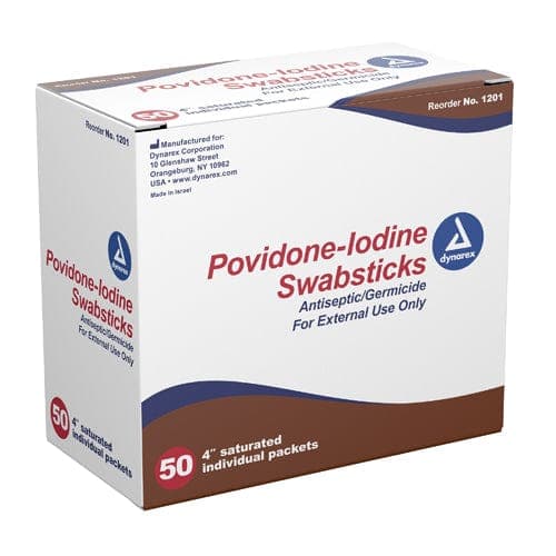 Complete Medical Physician Supplies Dynarex Corporation Povidone Iodine Swabstick Bx/50