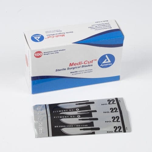 Complete Medical Physician Supplies Dynarex Corporation Scalpel Blades #22 St/Steel Box/100  Dynarex