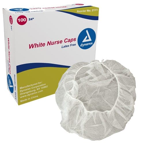 Complete Medical Physician Supplies Dynarex Corporation Surgical Caps White 24  Bx/100