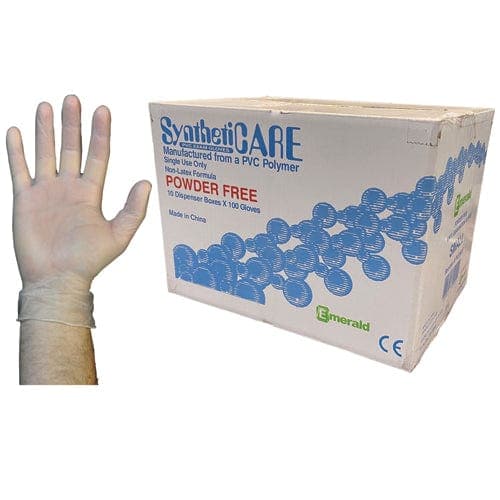 Complete Medical Physician Supplies Emerald Prof Prot Products Vinyl Exam Gloves Powder-Free Case/10 Boxes  Large