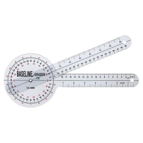Complete Medical Physical Therapy Fabrication Ent Baseline Goniometer 12  360d Plastic