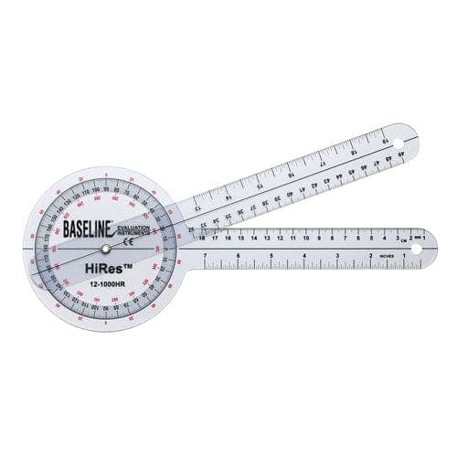 Complete Medical Physical Therapy Fabrication Ent Baseline HiRes Goniometer 12  Plastic 360 Degree